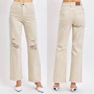 NWT Judy Blue High Waist Destroy 90s Straight Leg Jeans